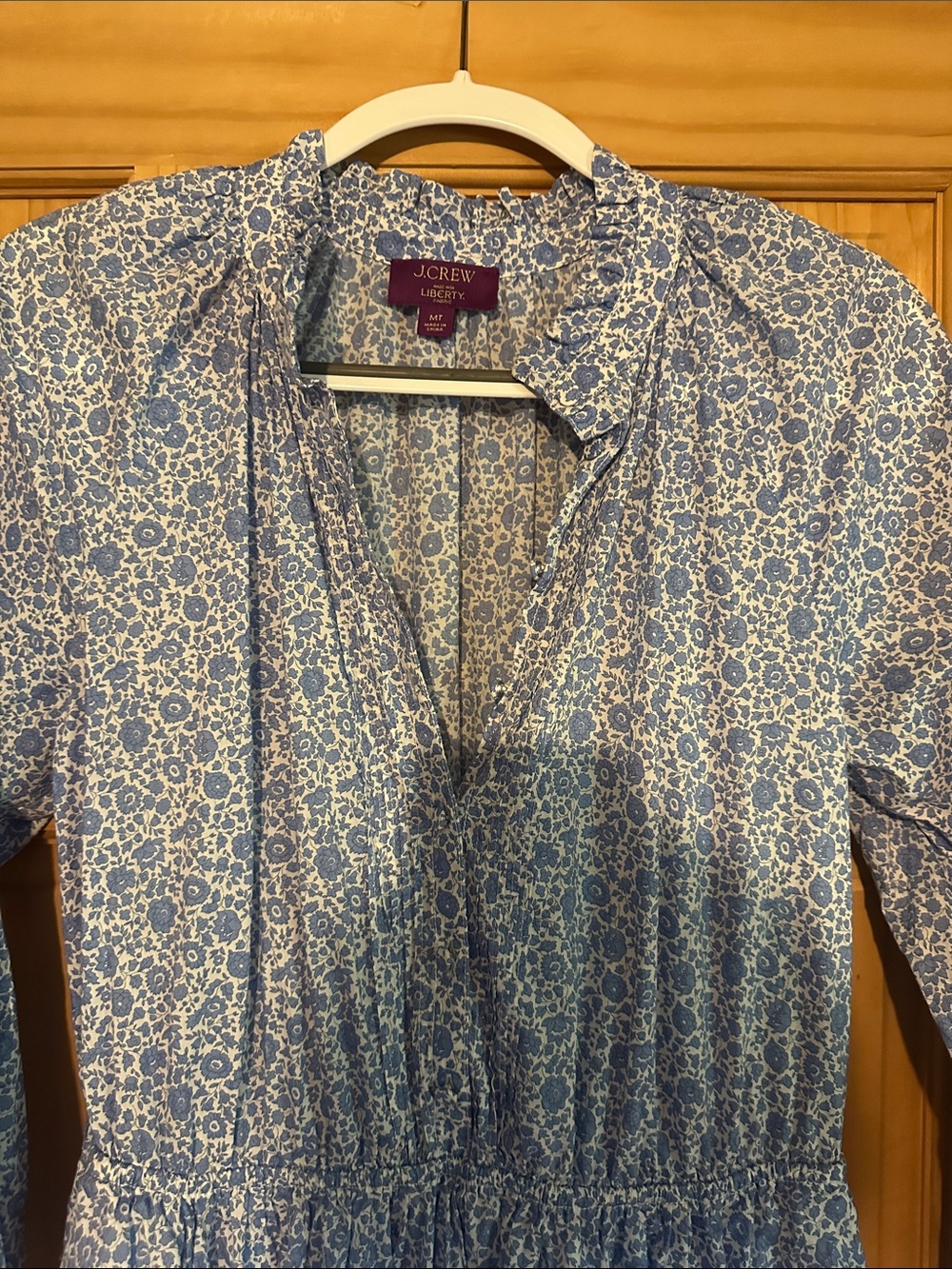 J. Crew Liberty London Light Blue Floral Long Sleeve Dress - Picture 2 of 9